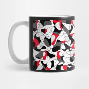 Abstract geometric pattern - red, gray, black and white. Mug